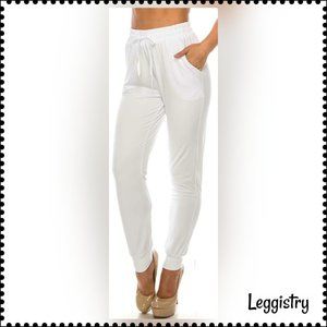 🤍Buttery Soft Solid Basic Jogger White